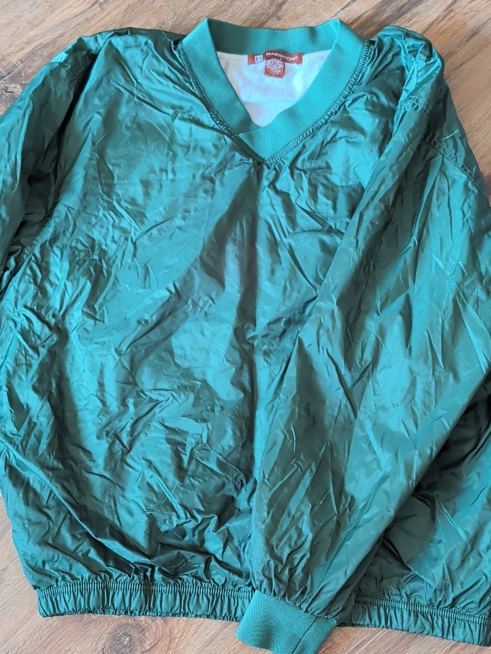 Hamilton Teal Green V‑Neck Windbreaker Pullover 80s Hip Hop Style